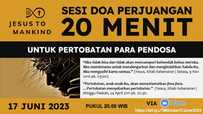 Sesi Doa Perjuangan Jesus to Mankind Global 20 Menit - PERTOBATAN PARA BERDOSA