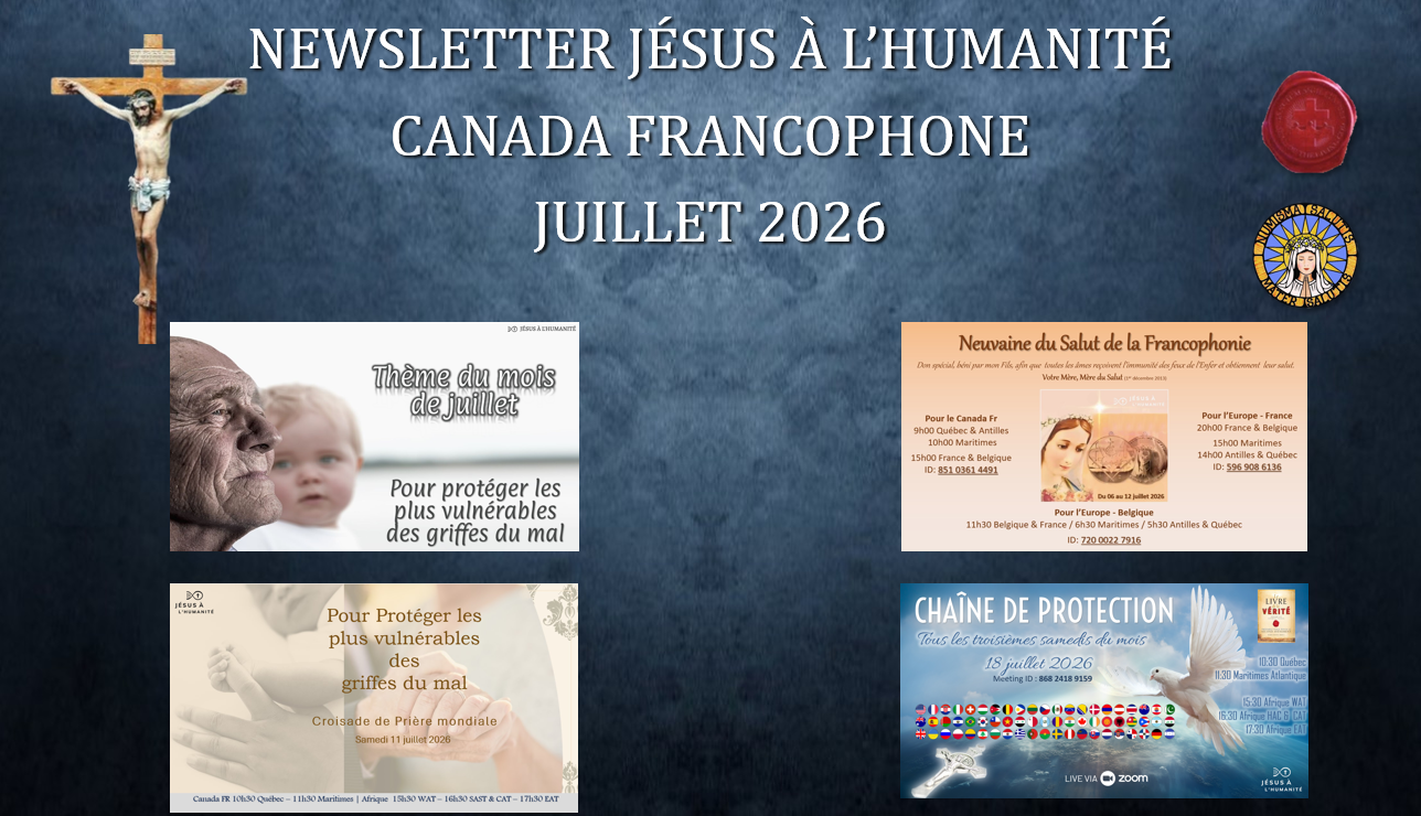 Calendrier des évènements JAH du Canada Francophone – Juillet 2026