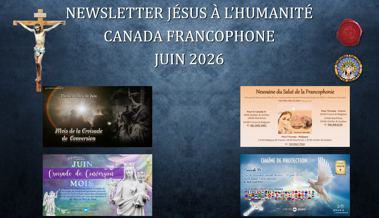 Calendrier des évènements JAH du Canada Francophone – Juin 2026
