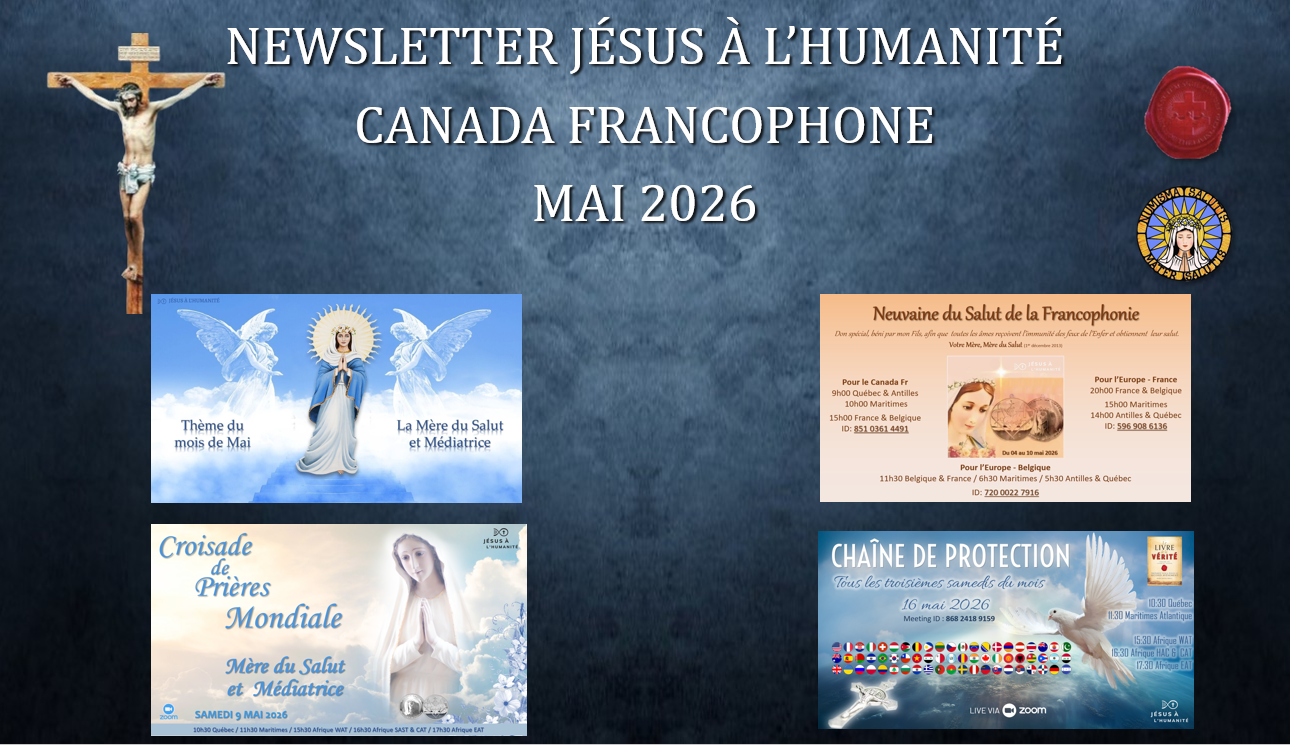 Calendrier des évènements JAH du Canada Francophone – Mai 2026