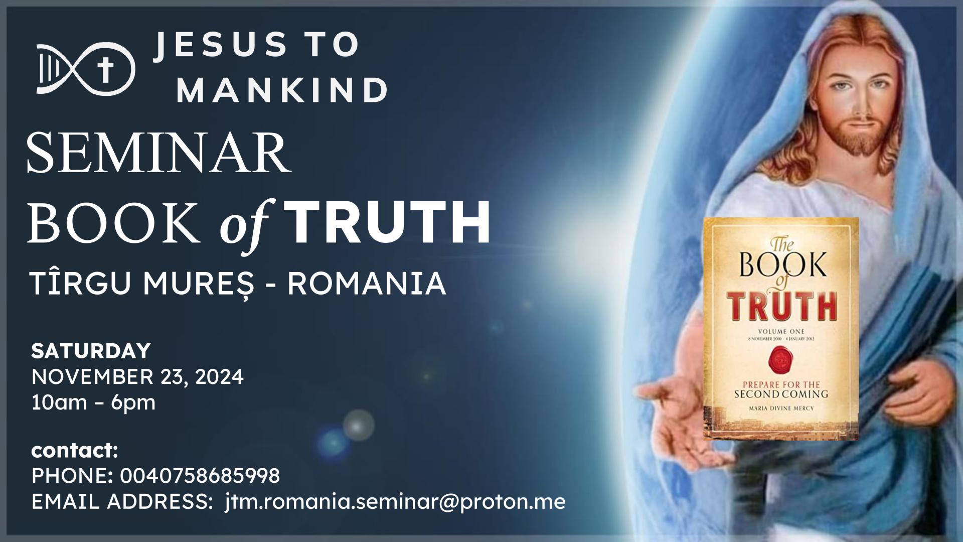Seminarium stacjonarne Księgi Prawdy – Rumunia, TÎRGU MUREȘ