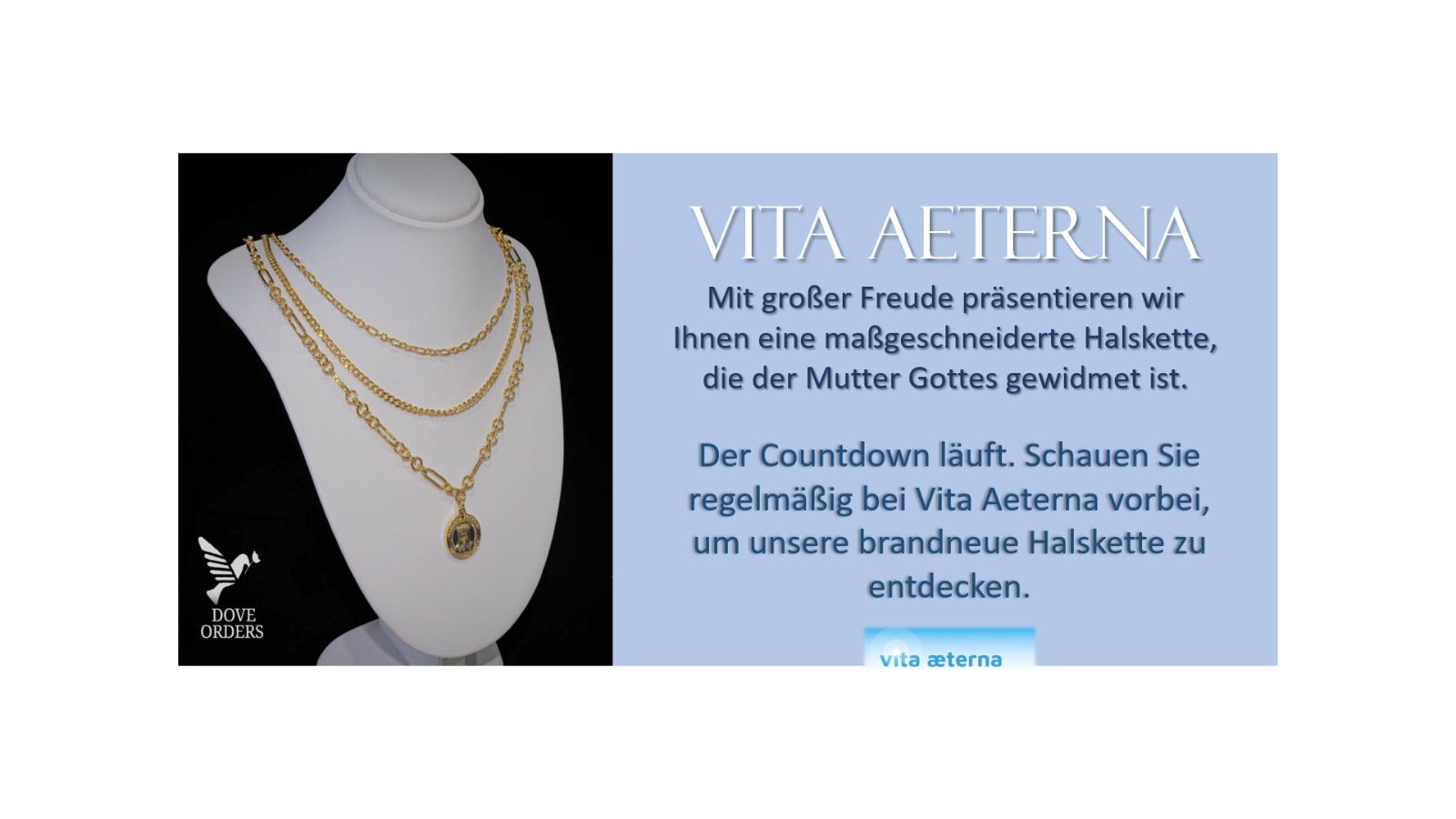 Offizielle Ankündigung – Vorstellung der offiziellen Halskette zu Ehren der Mutter der Erlösung